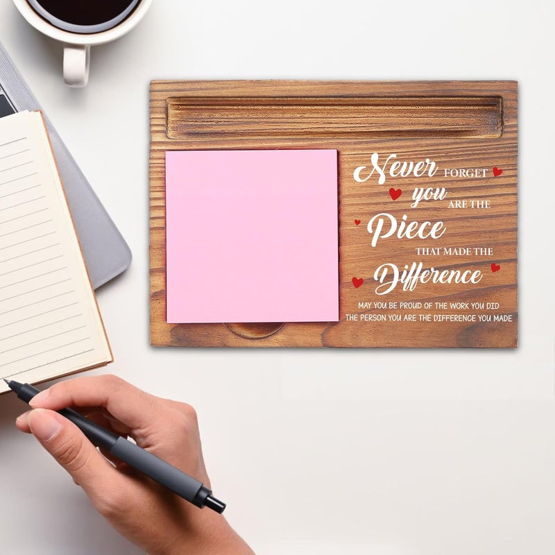 EFFJNSG Thank You Gifts for Coworkers, Appreciation Gifts for Leaders, Recognition Goodbye Leaving Gifts for Boss Employee, Never Forget You are The Piece Desk Self-Stick Note Pad Holders EDP06 - Image 3